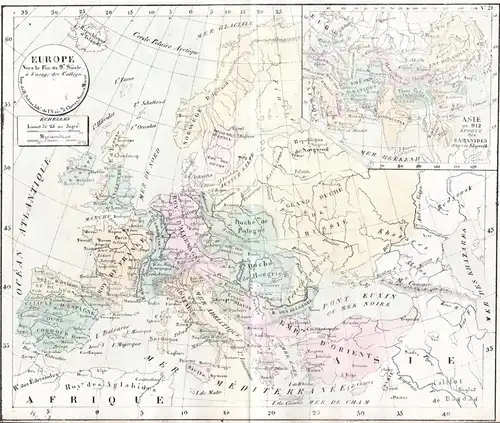 Europe - Vers la Fin du 9. Siecle - Europe Europa 9. Jahrhundert 9th century continent Kontinent