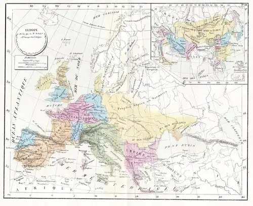 Europe a la Fin du 7. Siecle. - Europa Europe Kontinent continent 5. Jahrhundert 5th century