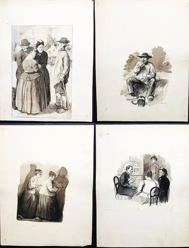 67 original drawings for André Theuriet's roman La maison des deux Barbeaux. Le sang de Finoel. published in P