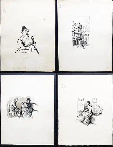 67 original drawings for André Theuriet's roman La maison des deux Barbeaux. Le sang de Finoel. published in P