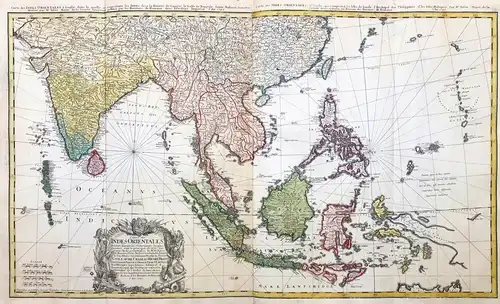 Carte des Indes Orientales - India Sri Lanka Singapore Malaysia Thailand Asia Karte map