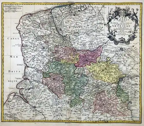 Carte d'Artois et des Environs Vel Mappa Specialis Comitatus Artesiae. - Artois Lille Hesdin Bethune Calais Gr