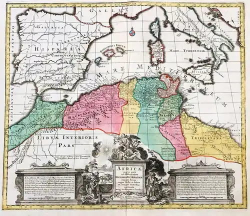 Africae magna pars ad illustrationem Historiae Ecclesiasticae... - North Africa Afrika Morocco Algeria Tunisia
