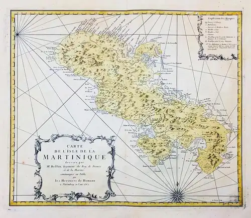 Carte de l'Isle de Martinique - Martinique island Insel ile Caribbean Karibik America Amerique Amerika