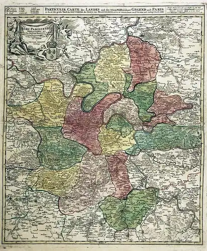 Agri Parisiensis Tabula particularis, qua maxima Pars Insulae Franciae, seu Regiae celeberrimaeq. Parisiorum U