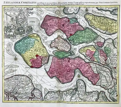 Zeelandia Comitatus novißima et accuratißima delineatione mappa Geographica -  Zeeland Middelburg Vlissingen G