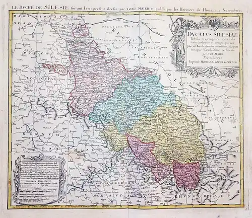 Ducatus Silesiae Tabula Geographica generalis, statui hodierno, ei nempe qui postpacem Drezdensem locum obtine
