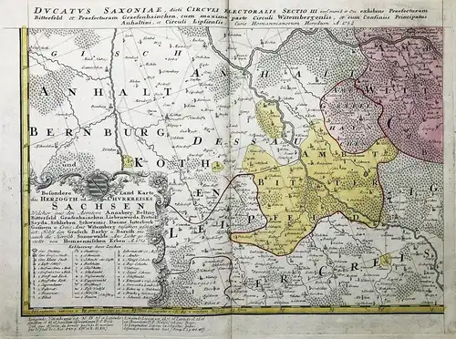 Ducatus Saxonia dicti Circuli Electoralis Sectio III. / Besondere Land Karte des Herzogth. od. Churkreises Sac