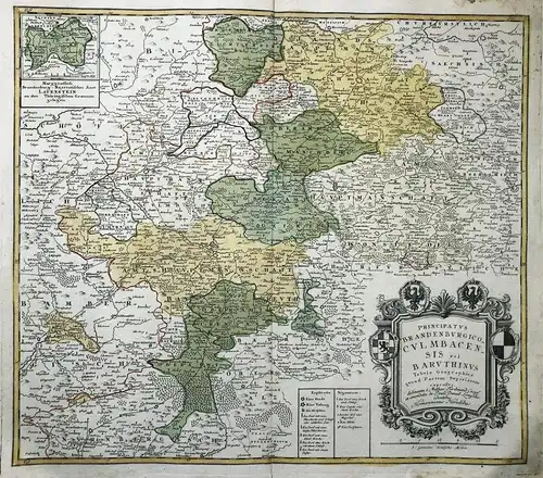 Principatus Brandenburgio-Culmbacensis vel Baruthinus Tabula Geographica quoad Partem Superiorem - Kulmbach Ba