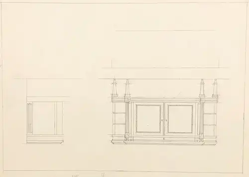 Entwurf für eine Kommode / Design for a sideboard architecture Architektur Möbel furniture dessin