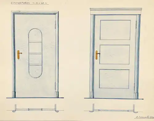 Zimmertüren - Entwurf für Türen Tür Zimmertürren / Design for a door doors Art Deco architecture Architektur M