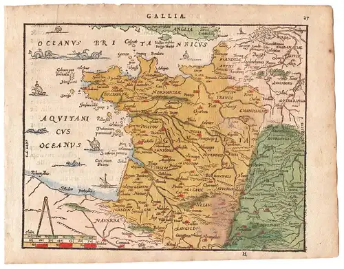 Gallia - France Frankreich -- out of: Le miroir du monde, ou Epitome du theatre d'Abraham Ortelius.