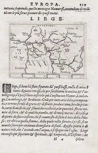 Leodiensis Dioecesis / Conte de Lutzenb. - Liege Lüttich Belgique Belgium Belgien carte map Karte