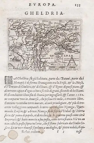 Gheldria / Geldria - Geldern Holland Deventer carte gravure Karte map