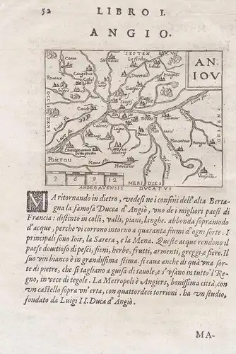 Aniou / Andegavensis Ducatus - Anjou Angers Maine-et-Loire France Frankreich Karte map carte