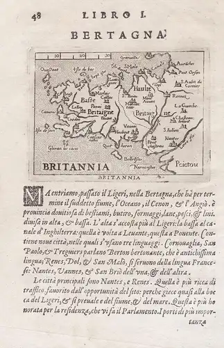 Britannia - Bretagne Brest Rennes Quimper France Frankreich carte map Karte