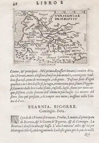 Gasconia / Guasconiae Descriptio - Gascogne Gasconha Gascogne France Espana map Karte