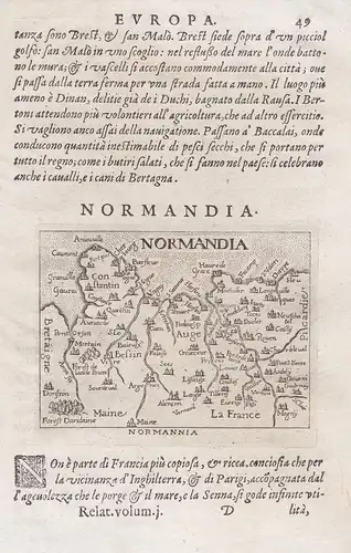 Normandia - Normandie Normandy Rouen Cherbourg Dieppe carte map Karte