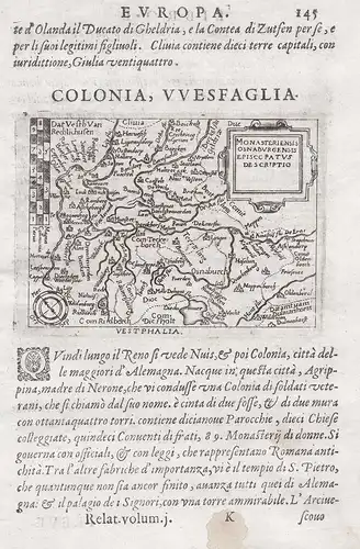 Vestphalia / Monasteriensis et Osnabrugensis Episcopatus Descriptio - Osnabrück Münster Westfalen map Karte
