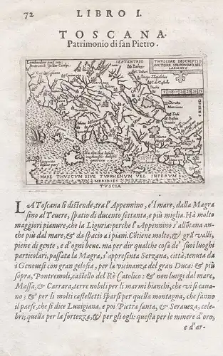 Tuscia / Thusciae descriptio auctore Hieronimo Bellarmato - Toscana Tuscany Toskana Italia Italy Italien carta