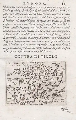 Tirolis Comitatus / Contea di Tirolo - Tirol Südtirol Tyrol map Karte