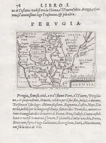 Territorio di Perugia / Perusia - Perugia Umbria carta incisione Karte map