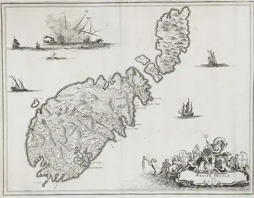 Melite Insula vulgo Masia - Malta Malte Insel ile map Karte carte