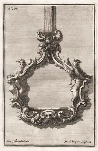 Design for ornamental object with griffins and a ram's head / Silber silver silversmith design baroque Barock