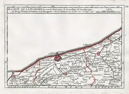 III. Carte du Comté de Flandre ou sont les environs de Graveline, de Dunkerque, de Berg-St. Vinox, de Furnes,