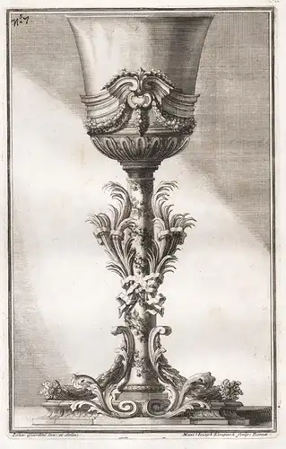 Chalice with palm branches, garlands with fruits and vines / Kelch Becher Silberkelch cup goblet silversmith d