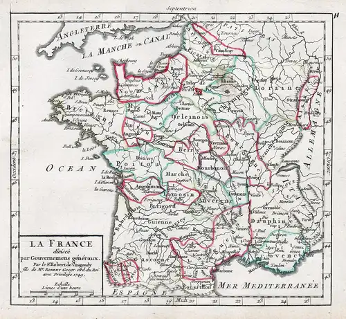 La France divisé par Gouvernemens generaux - France / Frankreich