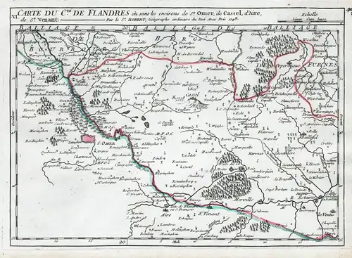 VI. Carte du C.té de Flandres ou sont les environs de St. Omer, de Cassel, d'Aire, de St. Venant. - Saint Omer