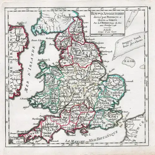 Roy.me d'Angleterre divisé par Provinces et Shires ou Comtés - England / Great Britain / Großbritannien / Unit