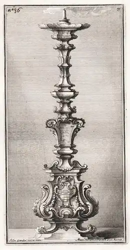 Kerzenhalter Candlestick with burning candle / silver Silber silversmith design Baroque (36)
