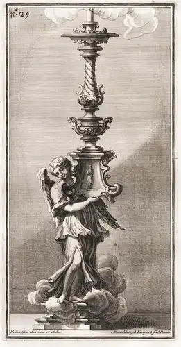 Candle holder with angel / Kerzenständer Leuchter / silver Silber silversmith design Baroque (29)