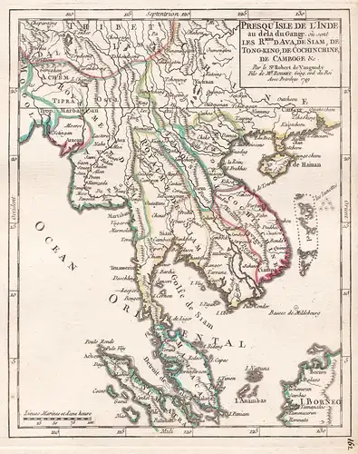 Presqu'Isle de l'Inde au dela du Gange, ou sont les R.mes d Avam, de Siam, de Tong-King, de Cochinchine, de Ca