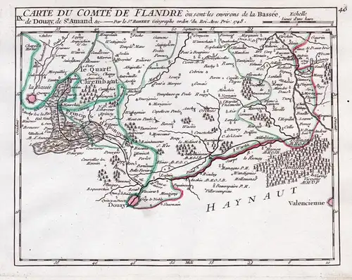 IX. Carte du Comté de Flandre, ou sont les environs de la Bassée, de Douay, de St. Aman &c. -  Flandre / Douai