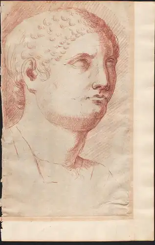 (Studie von einer männlichen Statue) - Kopfstudie head Kopf Statue Antike antiquity