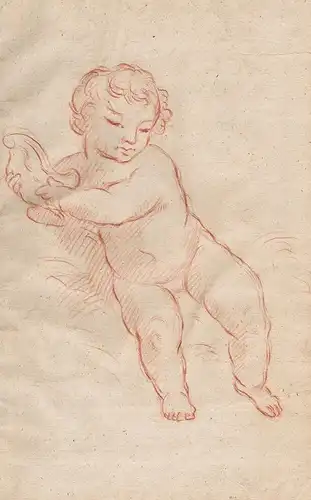 (Studie von einem Kind mit einer Schale) - Kind child Baby putto enfant Engel cupid