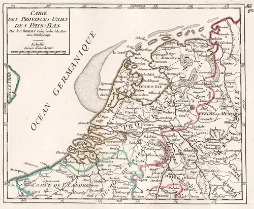 Carte des Provinces-Unies des Pays-Bas - Nederland / Netherlands / Niederlande / Holland