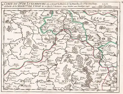 II. Carte du D.é de Luxembourg ou se trouv.t la Mairie de la Marche, le C.té de Durbuy et Partie de la Seign.r