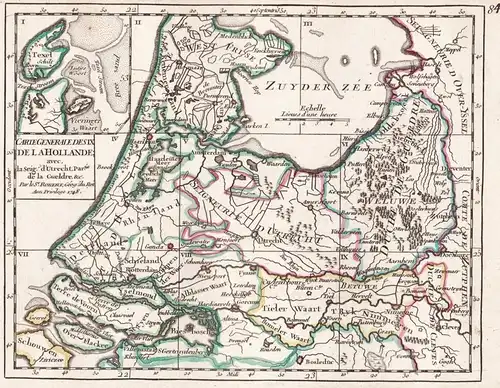 Carte generale des IX de la Hollande avec la Seig. d'Utrecht, Partie de la Gueldre; &c. - Holland / Rotterdam