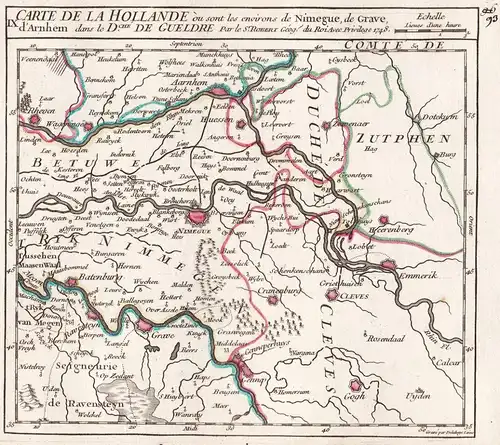 IX. Carte de la Hollande ou son les environs de Nimegue, de Grave, d'Arnhem dans la D.ché de Gueldre - Nijmege