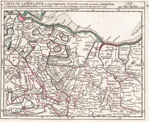 V. Carte de la Hollande et de la Seigneurie, d'Utrecht, ou sont les environs d'Amsteldam, de Muyden, Naarden,