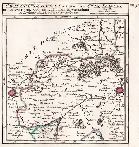 Carte du C.té de Haynaut et des Frontieres du C.té de Flandre ou sont Douay, St. Armand, Valenciennes, et Bouc