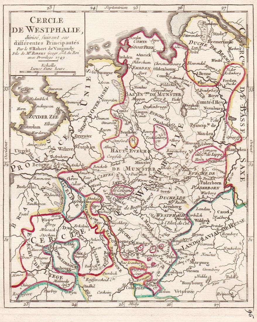 Cercle de Westphalie, divisé suivant ses differentes Principautes