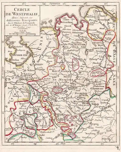 Cercle de Westphalie, divisé suivant ses differentes Principautes - Nordrhein-Westfalen / Niedersachsen / Brem