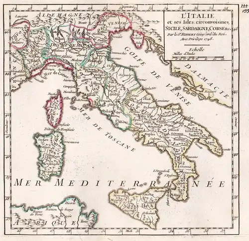 L'Italie et ses Isles circonvoisines, Sicile, Sardaigne, Corse &c. - Italia / Italy / Italien / Sicilia Sicily