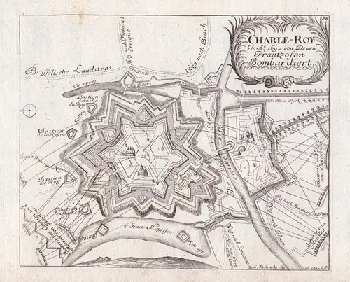 Charle-Roy in A. 1692 von denen Frantzosen Bombardiert. - Charleroy / Hainaut / Region Wallonne / Belgique / B