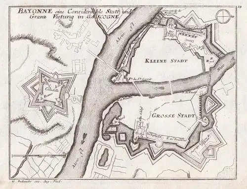 Bayonne eine Considerable Statt und Graenz Vestung in Gascogne - Bayonne / Nouvelle-Aquitaine / France / Frank